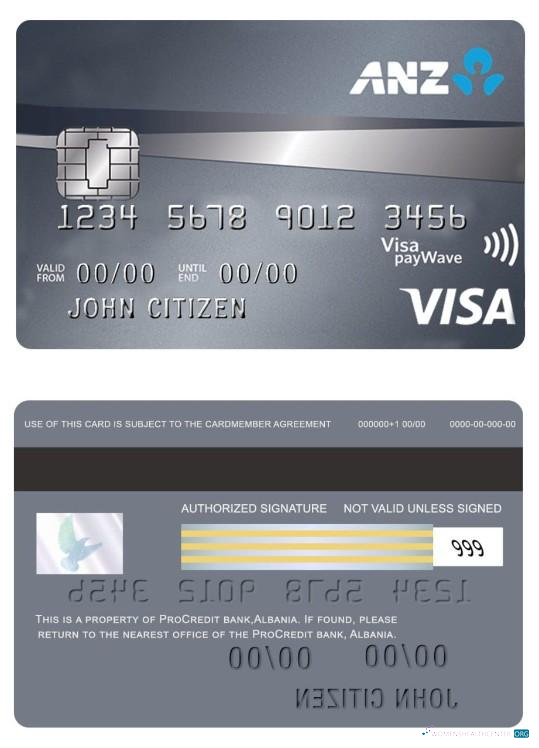 Download Australia ANZ Platinum credit visa card Photoshop template